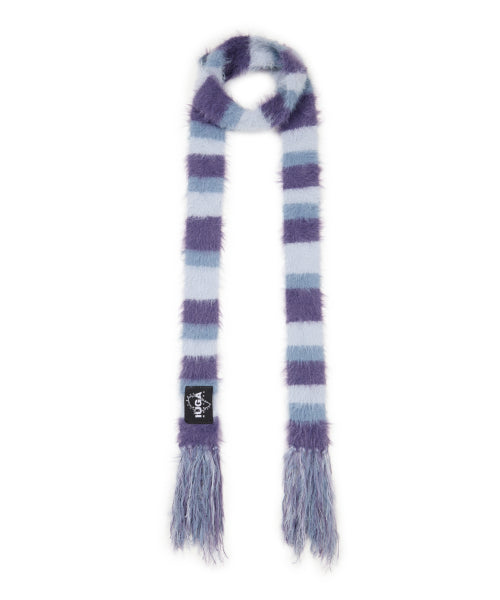 Striped Hairy Skinny Muffler (Light Purple)