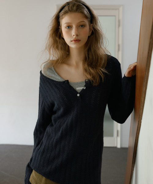 Blake wool knit dress (Navy)