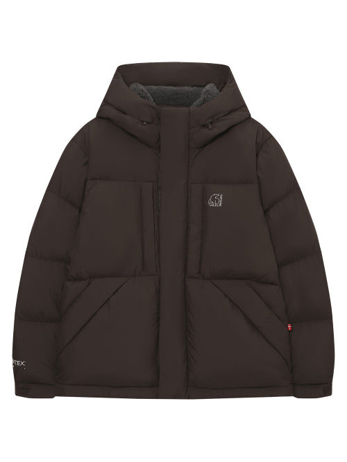 Carbe Crystal Down Utility Hoodie Jumper - M_Dark Brown