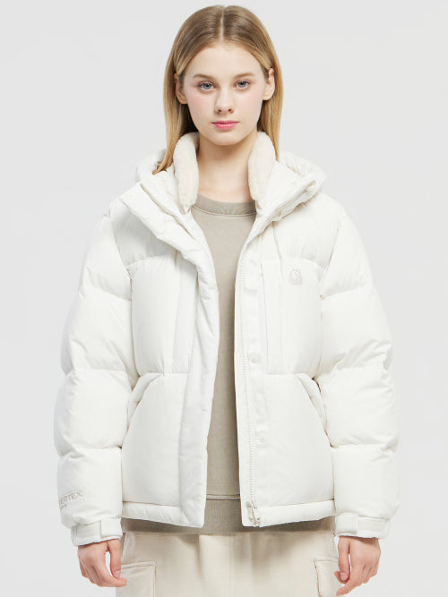 Carbe Crystal Down Utility Hoodie Jumper - W_Off White