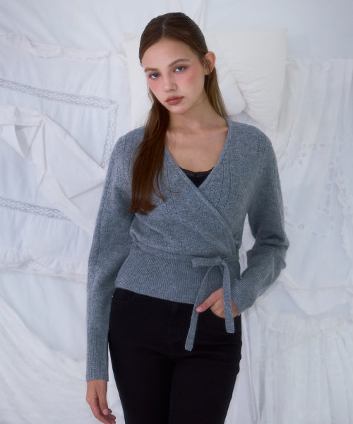 Muse Wrap Rib Knit [Gray]