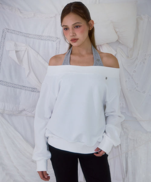 Off Shoulder Sweatshirt [Ivory]