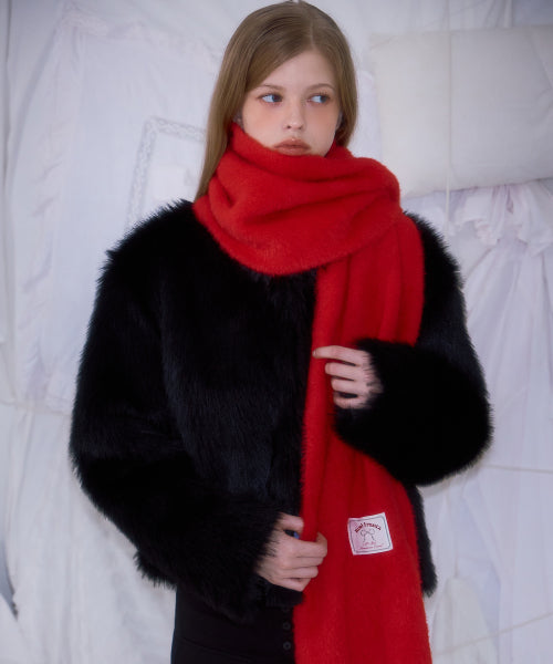 Cozy Fur Muffler [Red]