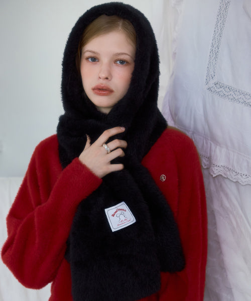 Cozy Fur Muffler [Black]