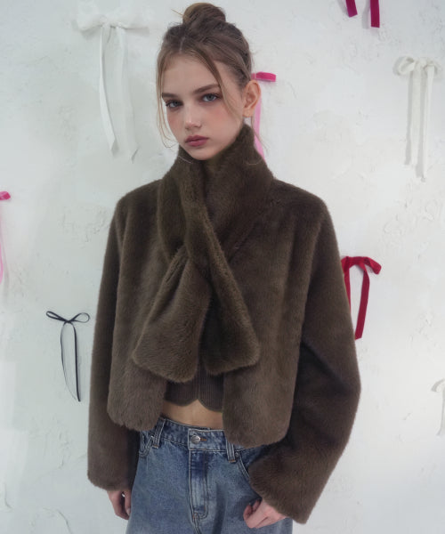 Col Noue Fur Jacket BROWN