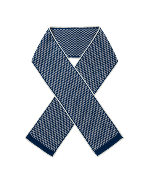 Check Weave Muffler Navy