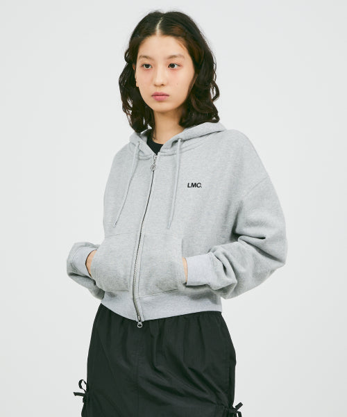 WM OG CROPPED ZIP-UP HOODIE heather gray