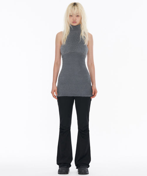 Shaggy Knit Dress Grey
