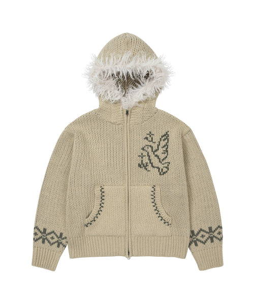 Fur Cowichan Hoodie Ivory