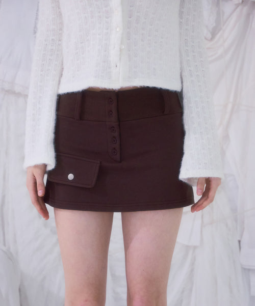 Pocket Mini Skirt [Brown]