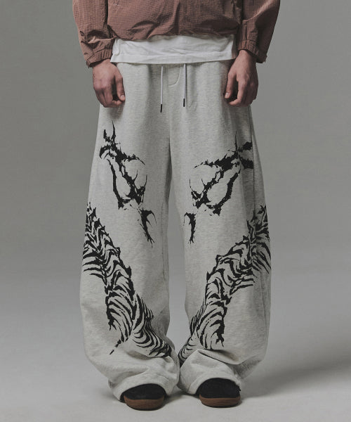 Snake Bone Sweat Pants - Light Grey