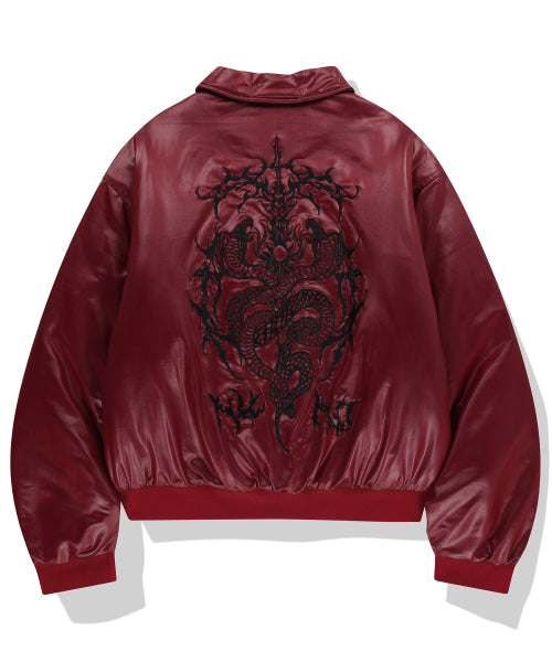 2 Crossed Viper Bomber Jacket - Red