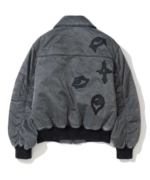 Chasm Eyes Washed MA-1 Jacket - Black