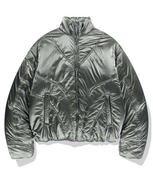 Gloss Nylon Puffer Jacket - Grey