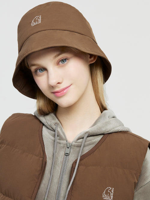 [Wonder] Crystal down bucket hat_ORANGE BROWN