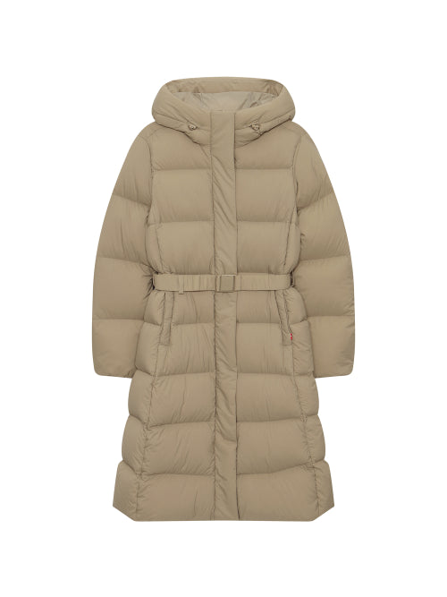 Hyper Crystal Goose Down Heavy Hoodie Jumper LONG - W_Beige