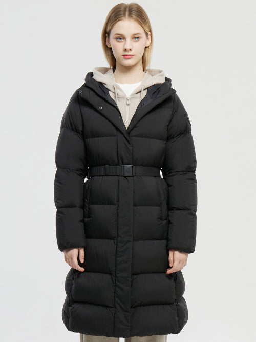 Hyper Crystal Goose Down Heavy Hoodie Jumper LONG - W_Black