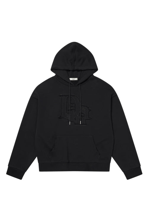 PATCH LOGO DETAIL HOODIE IN BLACK