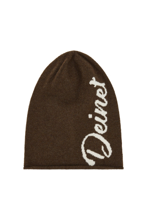 LAMBS WOOL PLAIN BEANIE IN BROWN