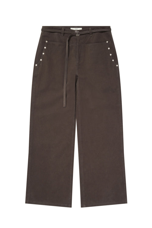 LOOSE PEACH COTTON STUD PANTS IN BROWN