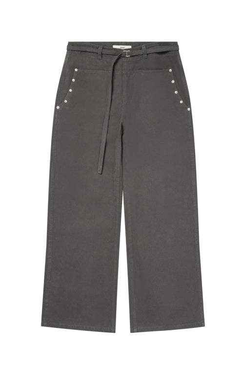 LOOSE PEACH COTTON STUD PANTS IN CHARCOAL