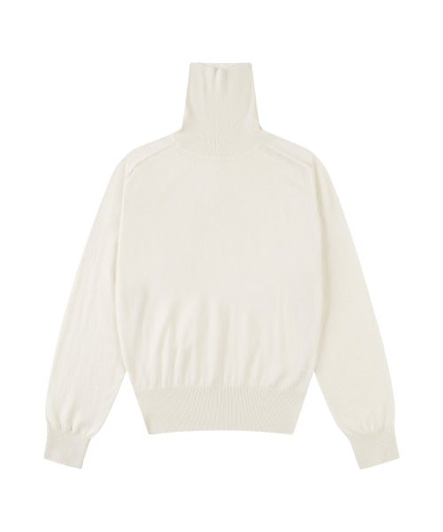 SIKN2129 Cashmere Blend Turtleneck Knitwear_Ivory