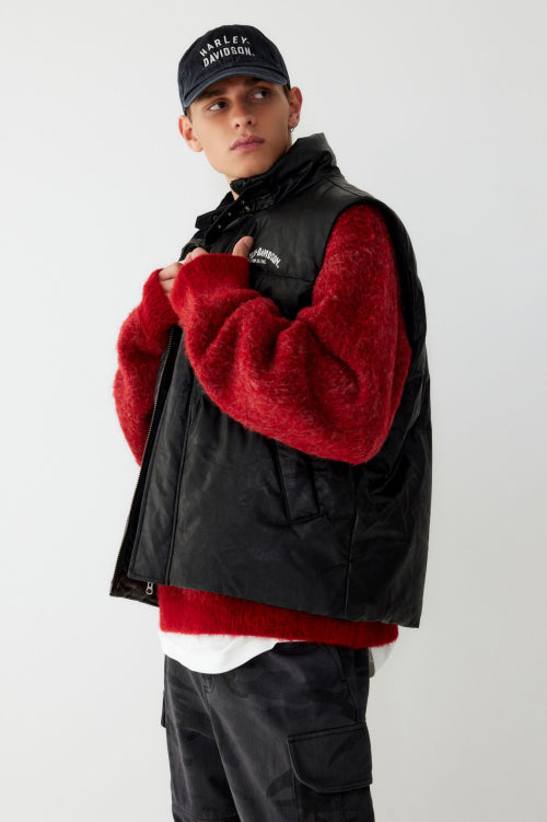 Sinsetic Leather Down Vest_Black HH16104002
