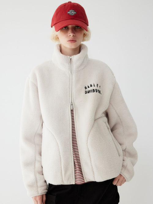 Ride two-rib graphic fleece jacket _cream HH15303301