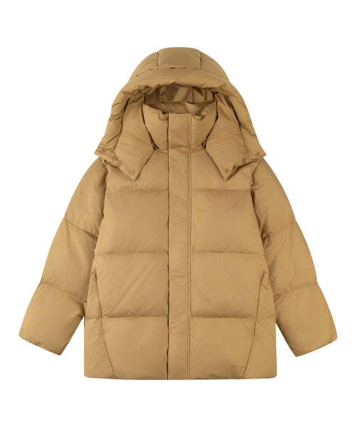 SIOT4176 Duck-Down Oversized Fit Hooded Padded_Camel Beige