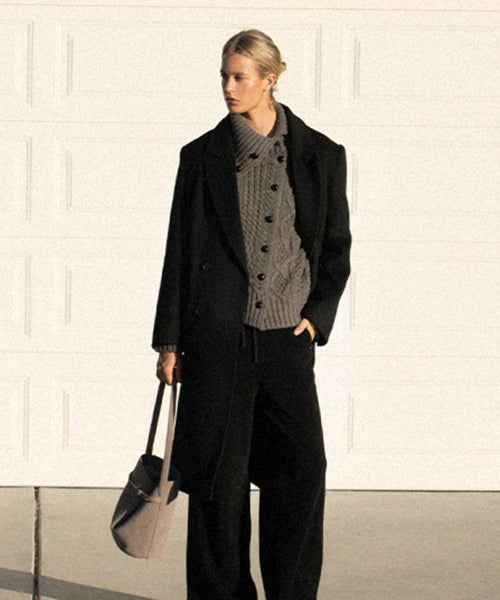 OVE WOOL OVER FIT COAT [BLACK]