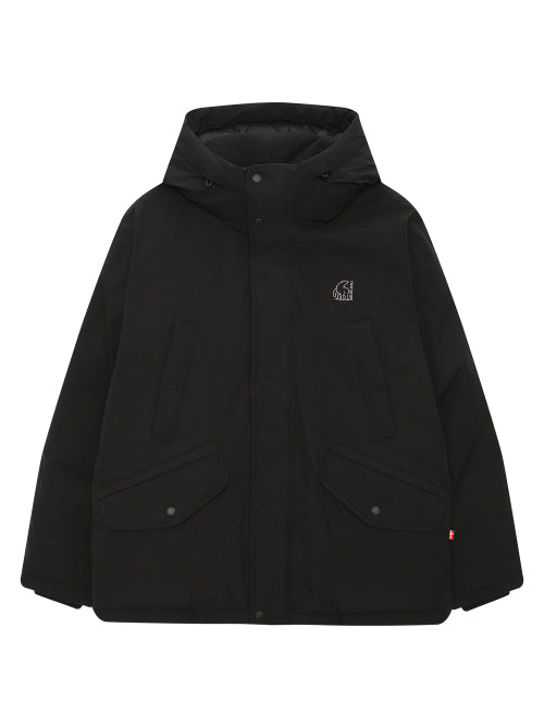 Balance Crystal Down Hoodie Jumper - M_Black