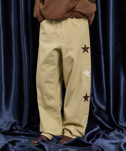 Star Cotton Pants BEIGE