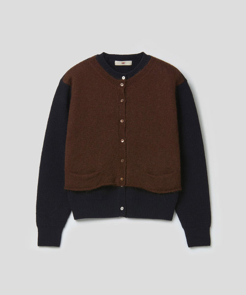OVERLAP CARDIGAN (NAVY)