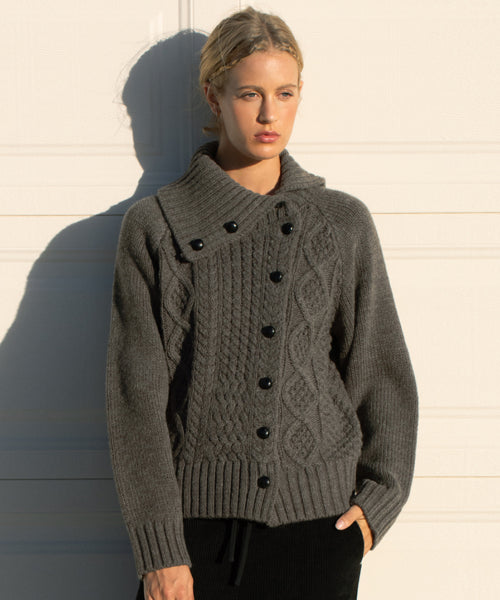 TURTLENECK RAGLAN KNIT [CHARCOAL]