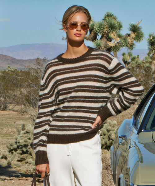 BRUSH STRIPE KNIT [BROWN]