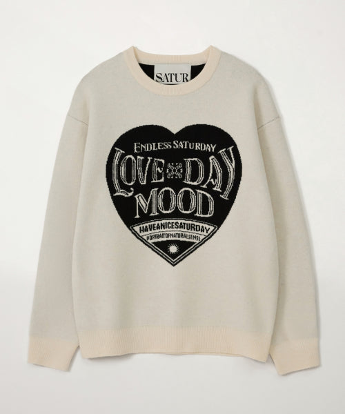 Saturday Retro Mood Pullover Knit Cream