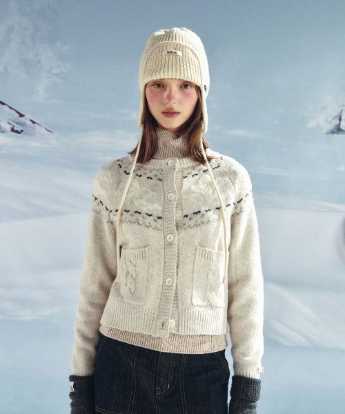 (W) Holiday Angel Knit Cardigan Cream