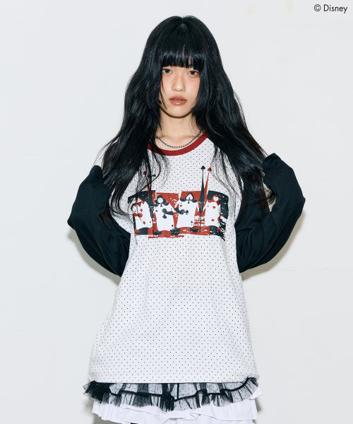 [DISNEY]  WONDERLAND_DOT RAGLAN T-SHIRT(WHITE)