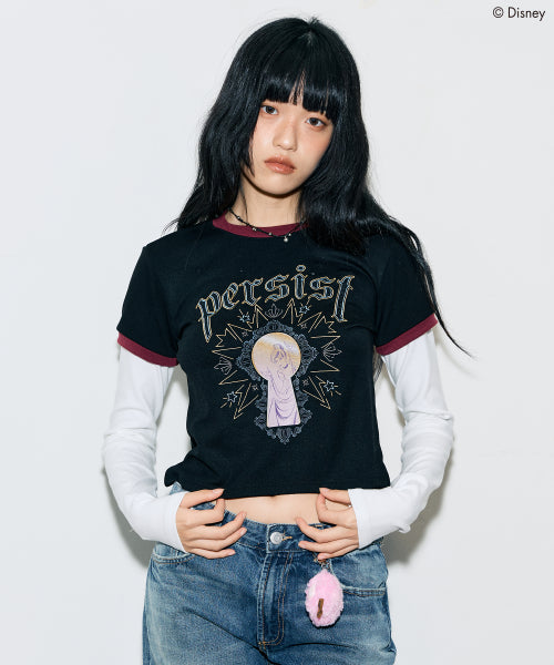 [DISNEY] CINDERELLA_LAYERED T-SHIRT(BLACK)