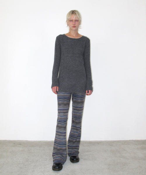 Stripe Peach Banding Pants, NAVY