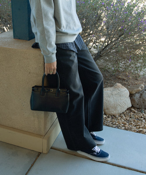 CLASSIC WIDE DENIM PANTS [BLACK]
