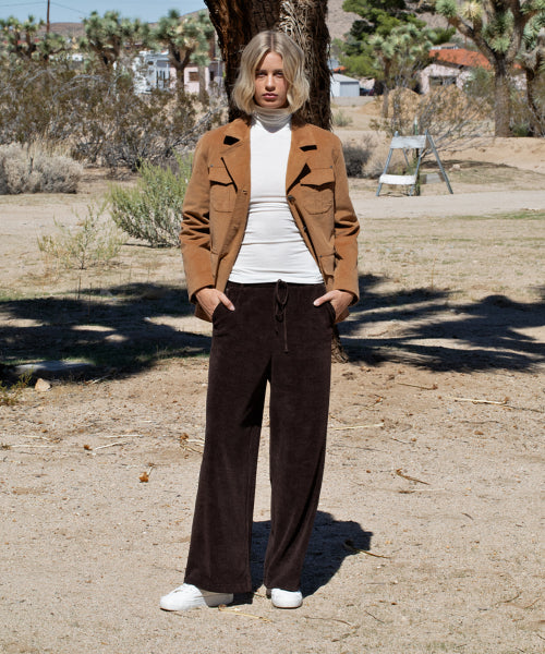 MOU CORDUROY BANDING PANTS [BROWN]