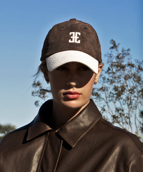 COLORATION CLASSIC LOGO CORDUROY BALL CAP [BROWN IVORY]