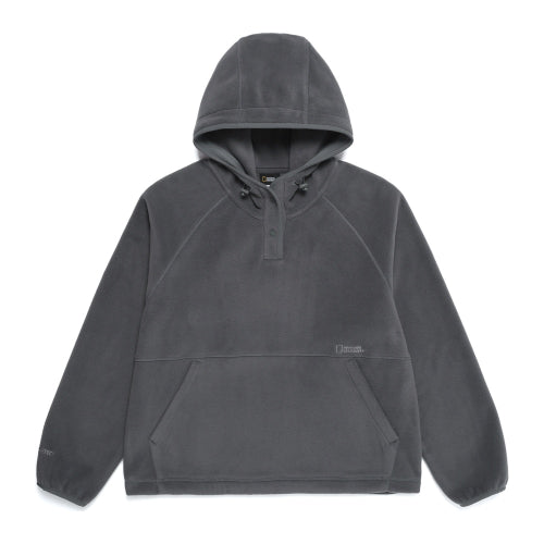 N254WHD230 [Turtleneck] Women's Napping Fleece Half Zip-Up Hoodie IRON GREY