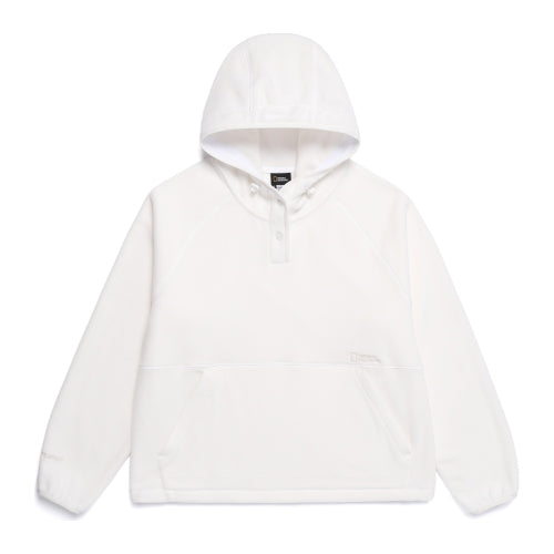N254WHD230 [Turtleneck] Women's Napping Fleece Semi-Zipup Hood O/WHITE