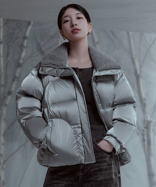 [SUZY] Knit Neck Glazed Down Poofer YP4W5871
