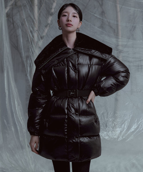 [SUZY] Wide Fur Middle-Hip Glam Down YP4W5874