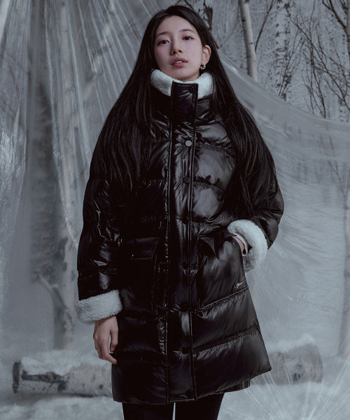 [SUZY] Sheepskin detail glam long down YP4W5873