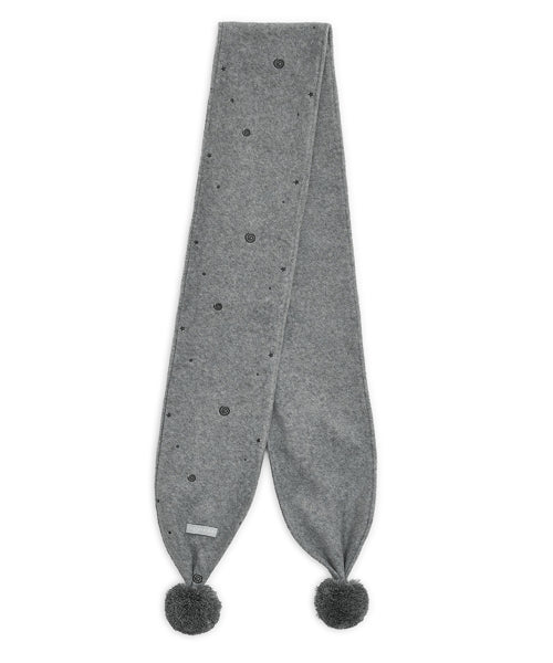 Embo pom-pom fleece muffler (Gray)