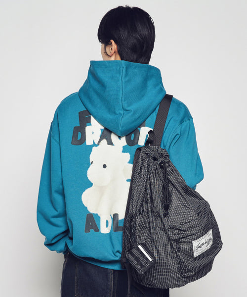 FUZZY FONT DRAGON HOODIE (2COLOR)
